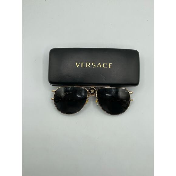 Versace Sunglasses with case- Black/Gold - Picture 1 of 14